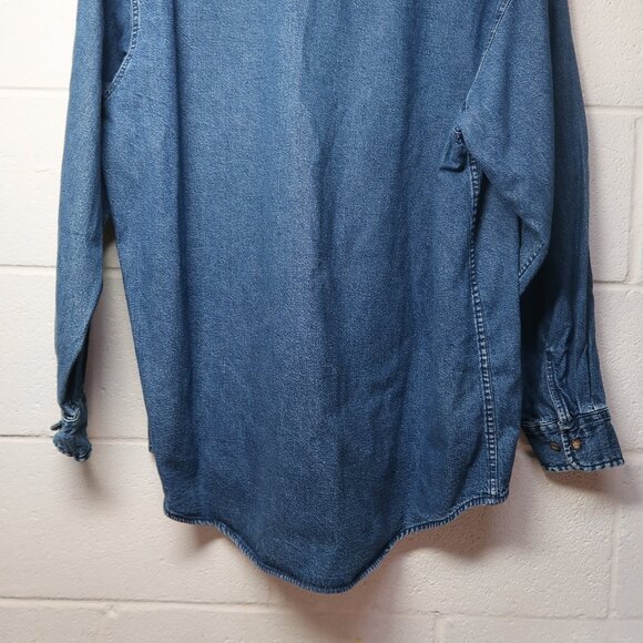 Men's Woolrich Denim Shirt Jacket Size Large - Picture 9 of 10